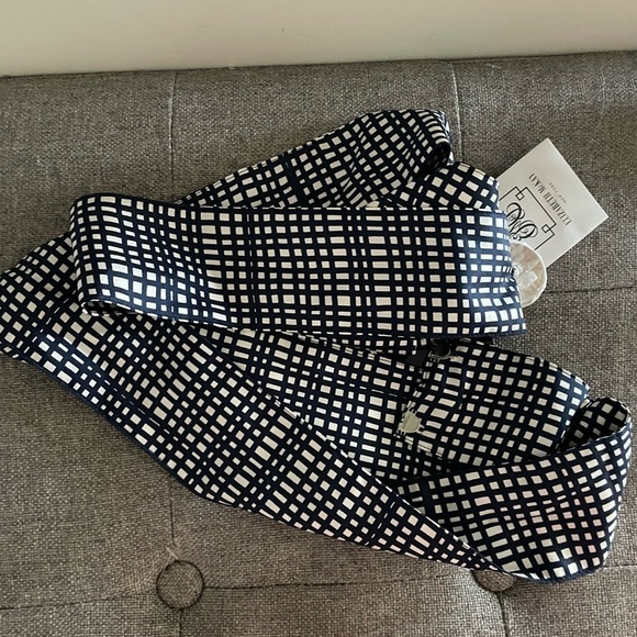 Elizabeth McKay Scotland Silk Wrap Dress Blue Check - Picture 9 of 12